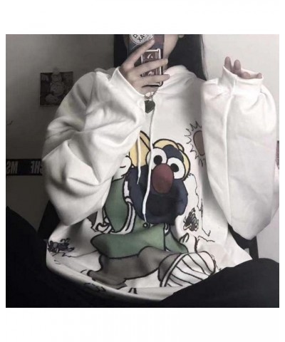 Gothic women's hooded sweater female raw bag easier doodle print plus velvet thick long sleeve shirt Y2K Clothes Style 7 $17....