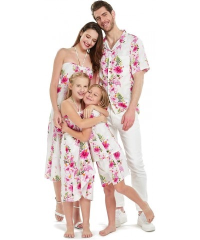 Matchable Family Hawaiian Luau Men Women Girl Boy Clothes in Pink Hibiscus Vine White Women Women Short Poncho $7.02 Sweaters