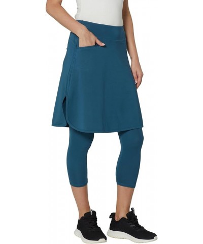 Capri with Skirt Attached for Women Athletic Skirt with Leggings Skirt Leggings Modest Skirt Leggings for Women Blue $13.53 S...