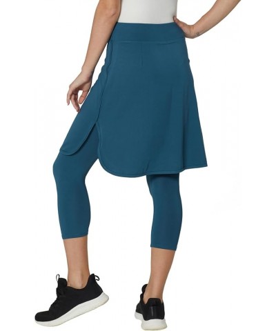 Capri with Skirt Attached for Women Athletic Skirt with Leggings Skirt Leggings Modest Skirt Leggings for Women Blue $13.53 S...