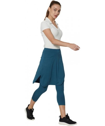 Capri with Skirt Attached for Women Athletic Skirt with Leggings Skirt Leggings Modest Skirt Leggings for Women Blue $13.53 S...