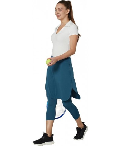 Capri with Skirt Attached for Women Athletic Skirt with Leggings Skirt Leggings Modest Skirt Leggings for Women Blue $13.53 S...