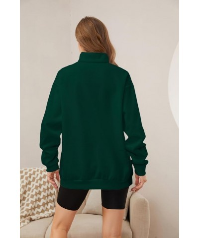 Womens Half Zip Sweatshirt Oversized Long Sleeve Collar Drop Shoulder Solid 1/4 Zipper Pullover Jacket Green $20.50 Hoodies &...