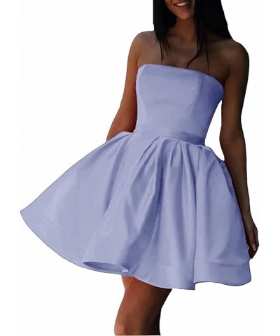 Strapless Homecoming Dresses for Teens Short Satin Prom Cocktail Gown with Pockets COO29 Champagne $26.65 Dresses