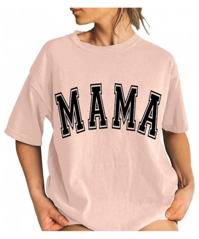 Mama T-Shirts Women Mama Letter Print Shirts Mom Life Casual Momma Short Sleeve Tee Tops Mama Shirt Mothers Day Top Mom Gift ...