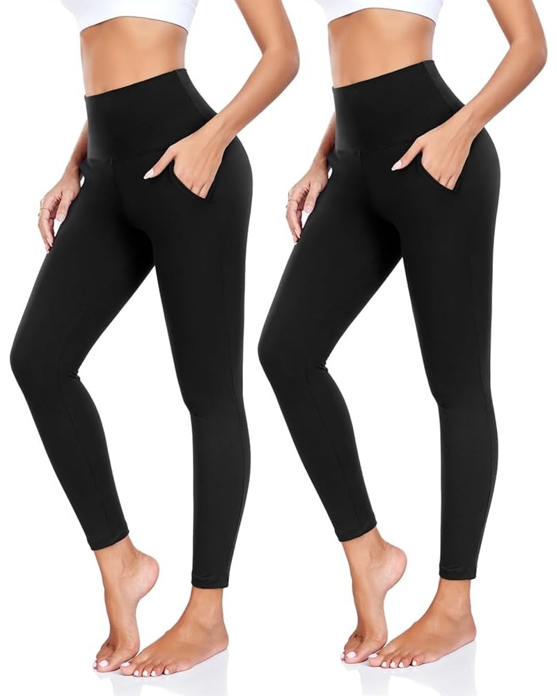 Leggings with Pockets for Women - Yoga Pants with Pockets,Soft High Waist Tummy Control Non See Through Workout Pants Small-M...