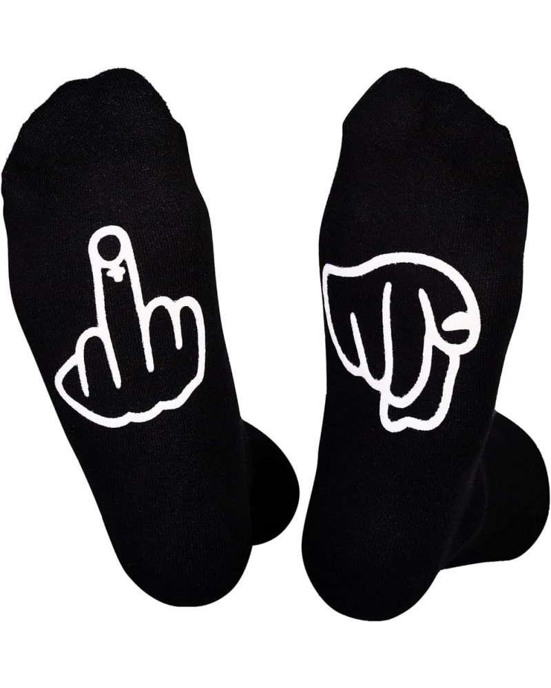 Show off Funny Colorful Novelty Socks ，Gag Christmas Gifts for Men and Women New Year Middle Finger - Black $6.47 Activewear