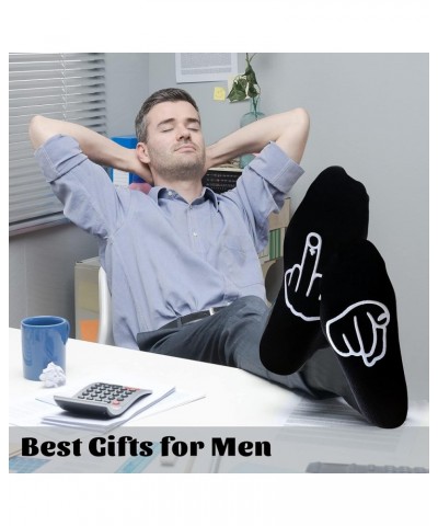 Show off Funny Colorful Novelty Socks ，Gag Christmas Gifts for Men and Women New Year Middle Finger - Black $6.47 Activewear