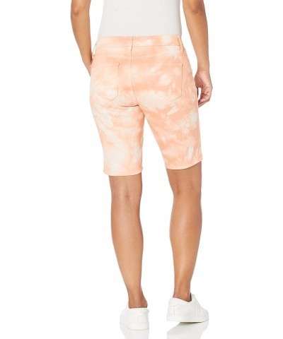 womens Mid Rise Feminine Cut Bermuda Shorts, Coral Essence Feather Tiedye, 20 Plus $13.05 Shorts