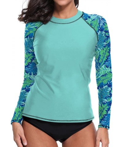 Women UPF 50+ Long Sleeve Rash Guard Shirts Sun Protection BJJ Jiu Jitsu Swim Shirt Surf Swimwear Top 004-1004-blue $15.67 Sw...