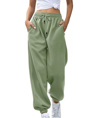 Sweatpants for Women Fall Fashion High Waisted Baggy Cargo Pants Cinch Bottom Joggers Wide Leg Trousers with Pockets Sweatpan...