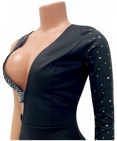 Womens Sexy 3 Pieces Rhinestone Crop Tops Bodycon Shorts Blazer Jackets Party Clubwear Tracksuit Outfits Set Dress-black $20....