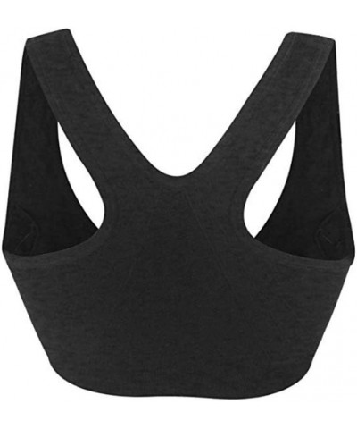 Women Running Shockproof Wirefree Seamless Sports Bra with Front-Zip Closure Black $10.24 Lingerie