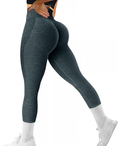 Workout Leggings for Women Scrunch Butt Lifting Leggings Booty High Waist Yoga Pants Seamless Gym Tights 9i-navy Marl $15.11 ...