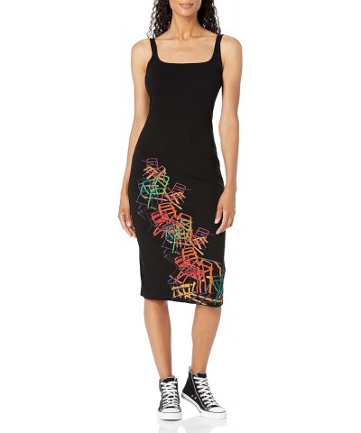 Women's Woman Knit Dress Sleeveless Black $42.99 Dresses