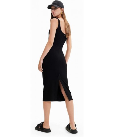 Women's Woman Knit Dress Sleeveless Black $42.99 Dresses