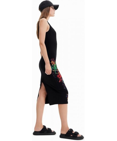 Women's Woman Knit Dress Sleeveless Black $42.99 Dresses