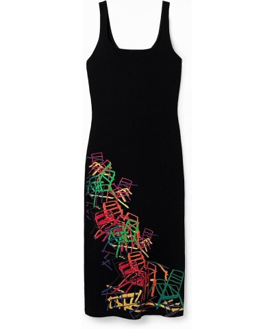 Women's Woman Knit Dress Sleeveless Black $42.99 Dresses