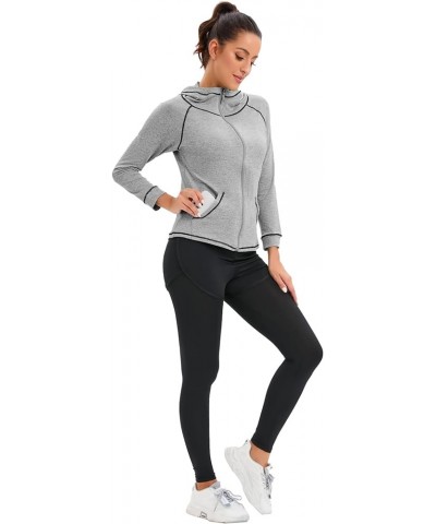 Women's 5pcs Sport Suits Fitness Yoga Running Athletic Tracksuits Light Grey $27.92 Activewear