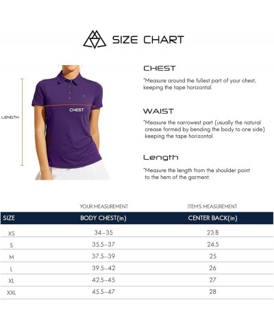 Women's Golf Polo Shirts Dry Fit 4 Button Short Sleeve Cool Tennis Shirt Casual Work Collared Shirts Moisture Wicking Dark Pu...