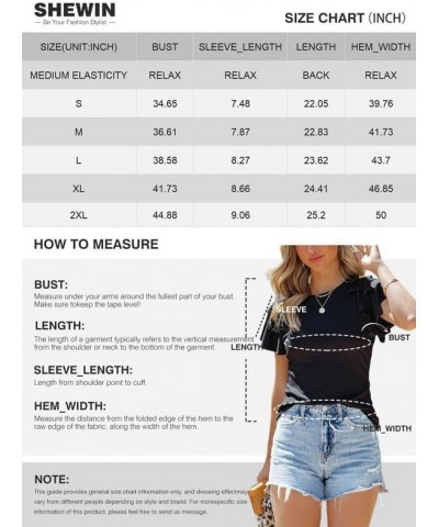 Womens Summer Tops Crewneck Ruffle Short Sleeve T Shirts Casual Slim Fit B Grey $14.30 T-Shirts