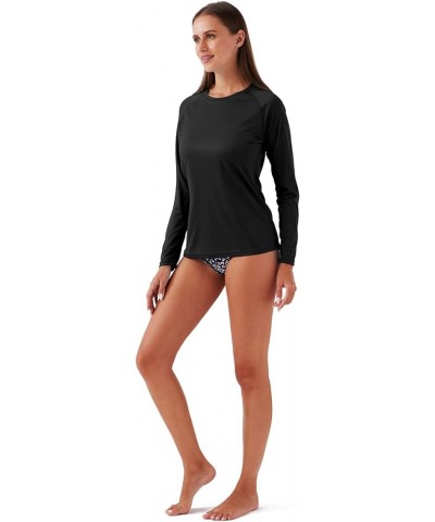 Women's UPF 50+ Sun Protection Long Sleeve Shirts Rash Guard Shirts Quick Dry Lightweight Hiking Shirts Black $13.49 Activewear