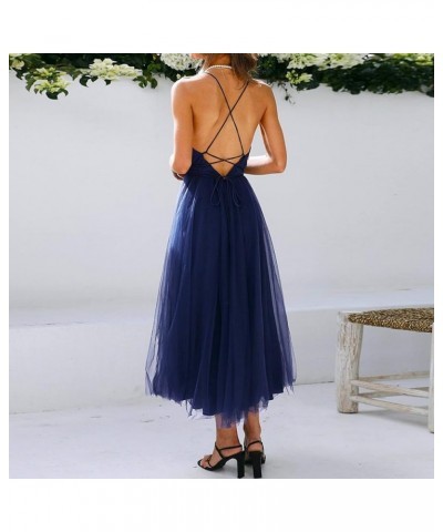 Women's Off Shoulder Long Ruched Tulle Evening Dresses Bridesmaid Dresses Wedding Guest Dresses for Women Lace D-blue $37.48 ...