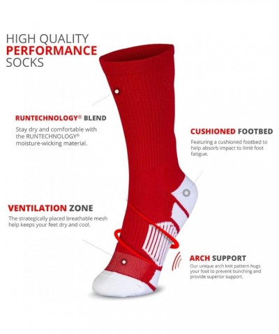 Custom Team Number Crew Socks | Youth & Adult Athletic Socks Red | Choose Your Number 0 Team Number $10.07 Socks