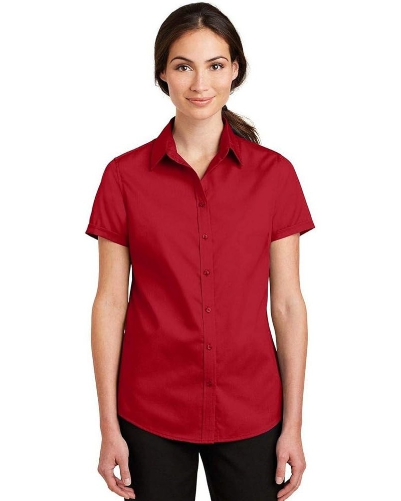 Ladies Short Sleeve SuperPro Twill Shirt. L664 Rich Red $13.49 Blouses