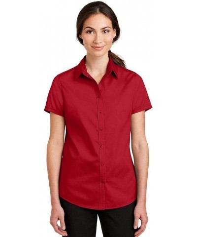 Ladies Short Sleeve SuperPro Twill Shirt. L664 Rich Red $13.49 Blouses