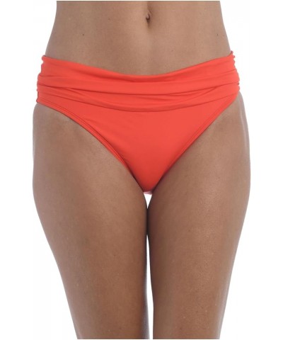 Women's Island Goddess Banded Hipster Swimsuit Bottom Paprika $11.81 Swimsuits