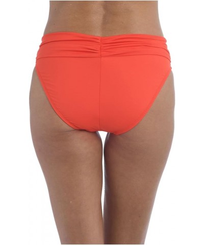 Women's Island Goddess Banded Hipster Swimsuit Bottom Paprika $11.81 Swimsuits