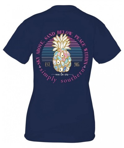 Sky Above, Sand Below, Peace Within - Oyster - Pineapple - Adult T-Shirt Navy $15.35 T-Shirts