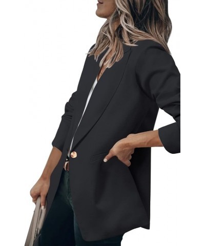 Women's Casual Lightweight Blazer Jacket Suits Lapel Long Sleeve for Daily/Work 02 Black $22.50 Blazers