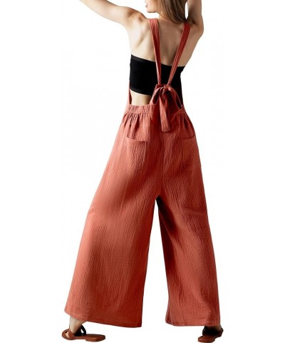 Womens Overalls Wide Leg Jumpsuits Loose Casual Rompers Sleeveless Adjustable Straps with Pockets Summer Outfits Rust $16.45 ...