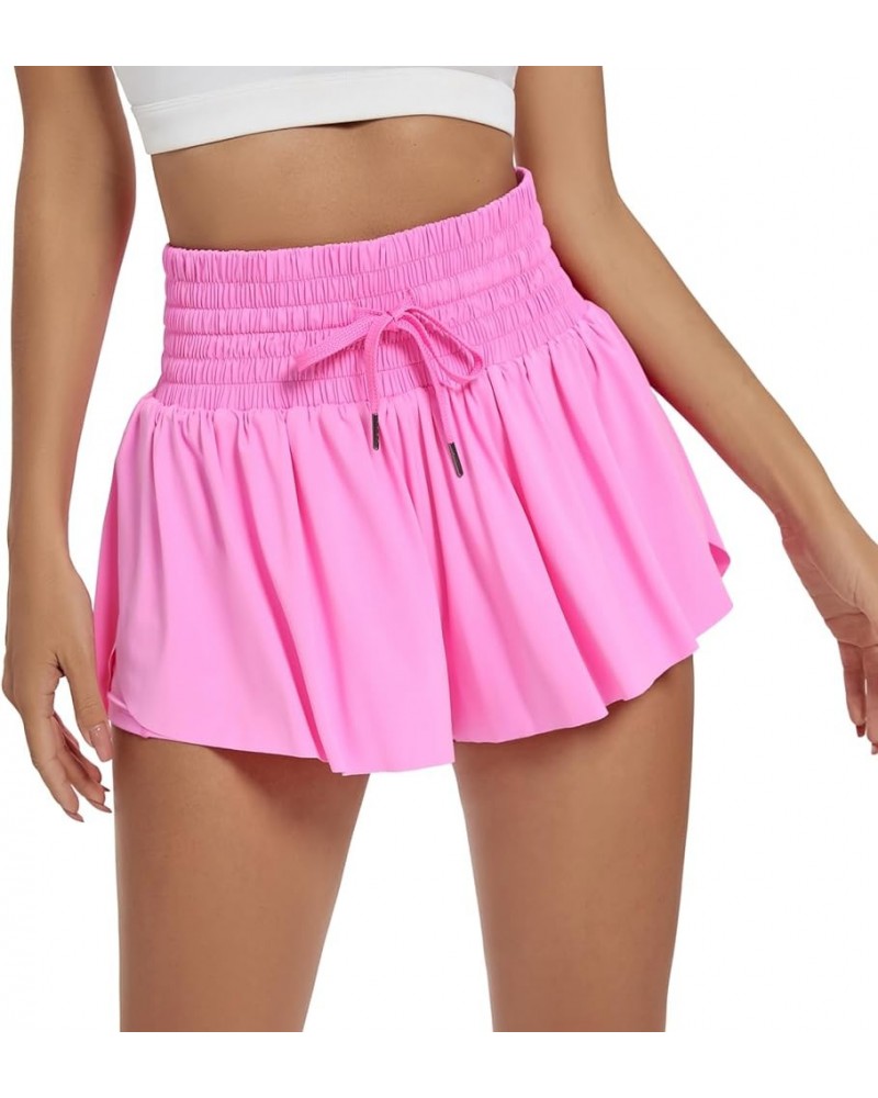 Flowy Athletic Shorts for Women High Waisted Gym Yoga Workout Running Tennis Skirt Skort Cute Clothes Casual Summer Hot Pink ...