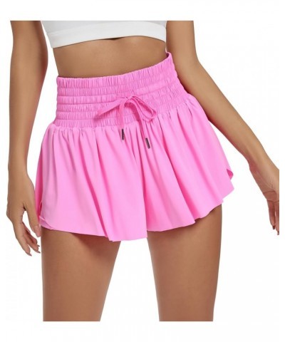 Flowy Athletic Shorts for Women High Waisted Gym Yoga Workout Running Tennis Skirt Skort Cute Clothes Casual Summer Hot Pink ...