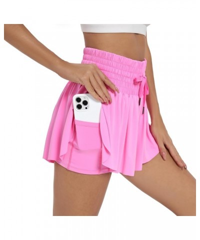 Flowy Athletic Shorts for Women High Waisted Gym Yoga Workout Running Tennis Skirt Skort Cute Clothes Casual Summer Hot Pink ...