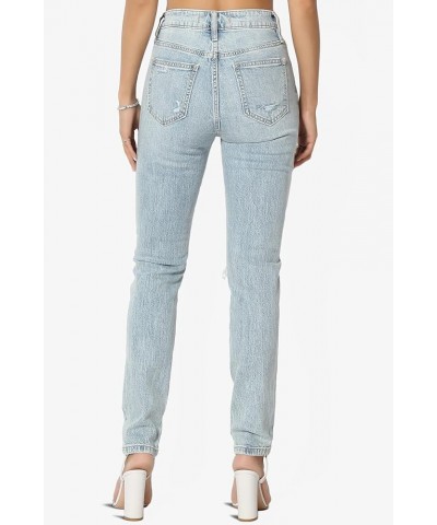 Women's Distressed Destructed Washed Denim Mid~High Rise Relaxed Boyfriend Jeans Mom Cpr Light $26.45 Jeans