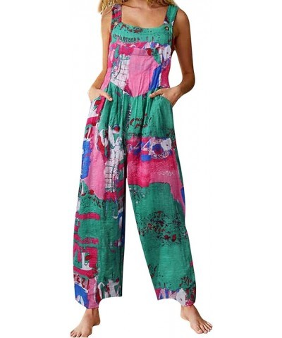 Womens Overalls Loose Fit Fashion Boho Casual Work Beach Vintage Y2K 90s Baggy Pants Wide Leg Rompers Jumpsuits Green $11.20 ...