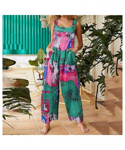 Womens Overalls Loose Fit Fashion Boho Casual Work Beach Vintage Y2K 90s Baggy Pants Wide Leg Rompers Jumpsuits Green $11.20 ...