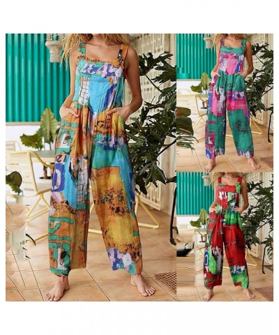 Womens Overalls Loose Fit Fashion Boho Casual Work Beach Vintage Y2K 90s Baggy Pants Wide Leg Rompers Jumpsuits Green $11.20 ...