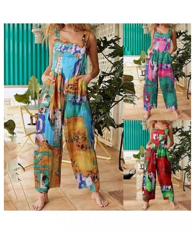 Womens Overalls Loose Fit Fashion Boho Casual Work Beach Vintage Y2K 90s Baggy Pants Wide Leg Rompers Jumpsuits Green $11.20 ...