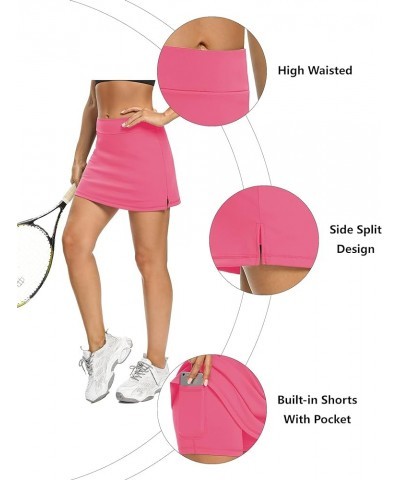 Tennis Skirts for Women Golf Athletic Activewear Skorts Mini Summer Workout Running Shorts with Pockets Pink $18.55 Skirts