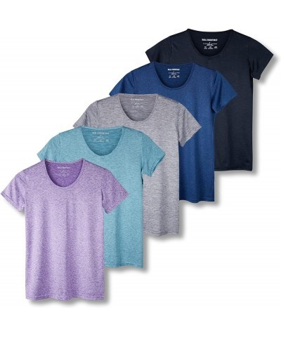 5 Pack: Women's Dry Fit Tech Stretch Short-Sleeve Crew Neck Athletic T-Shirt (Available in Plus Size) Plus Size Set 1 $22.40 ...