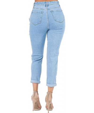 Women's High Rise Stretch Destroyed Ripped Color Skinny Pants Jeans Multi Styles Light Blue Rjh8141 $17.68 Jeans