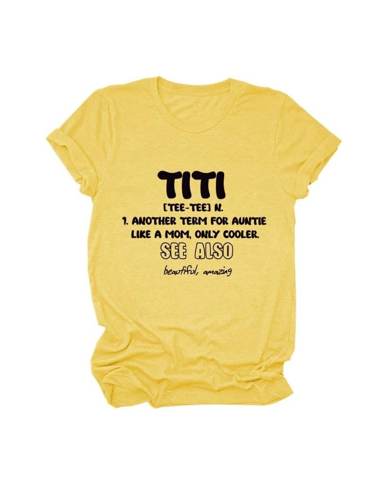 T-Shirt for Women Titi Funny Letter Print Short Sleeve Crew Neck Graphic Tops T Shirt Casual Aunt Auntie Tees Shirts Blouse Y...