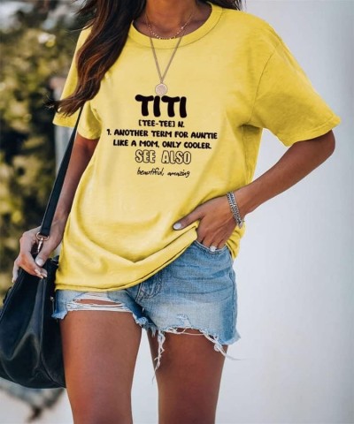 T-Shirt for Women Titi Funny Letter Print Short Sleeve Crew Neck Graphic Tops T Shirt Casual Aunt Auntie Tees Shirts Blouse Y...