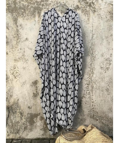 Women Long Cardigan Nightgown Roomy Homewear Oversized Maxi Kimono Cover Ups Robes B Black $15.89 Swimsuits