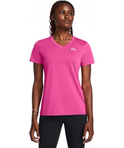 Women's Tech Short Sleeve V Neck (652) Rebel Pink / / White Large $10.69 Activewear